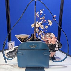 Kate Spade Staci Dark Turquoise Blue Leather Dome Crossbody Bag - NEW!